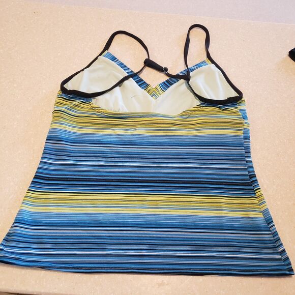 Nike Swimsuit Woman’s Size 8/10 Blue Yellow Black Tankini Skirt Bottom 2 Piece - Picture 3 of 8